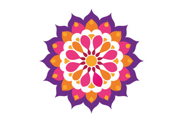 Colorful mandala in hand drawn style