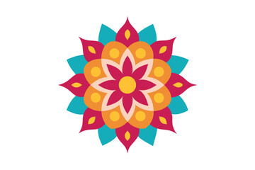 Colorful mandala in hand drawn style