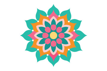 Colorful mandala in hand drawn style