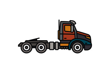 Original vector illustration. A large truck. A contour icon.