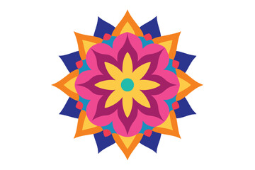 Colorful mandala in hand drawn style