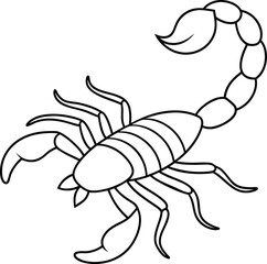 Scorpion vector illustration Line art for coloring book page

