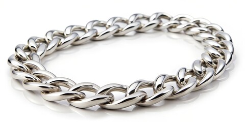 Obraz premium Silver Chain Link Bracelet, Jewelry, Accessories, Fashion, Chain