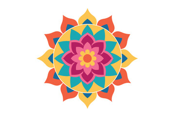 Colorful mandala in hand drawn style