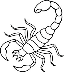 Scorpion vector illustration Line art for coloring book page

