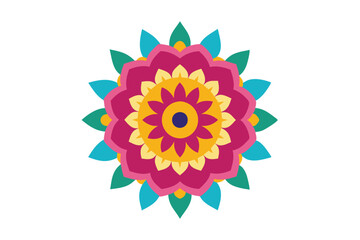 Colorful mandala in hand drawn style