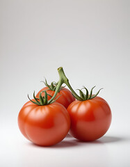  red tomatoes on a plain white background