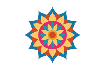 Colorful mandala in hand drawn style