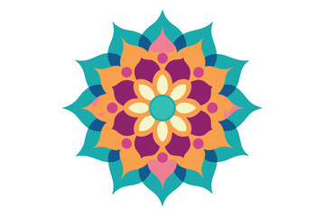 Colorful mandala in hand drawn style