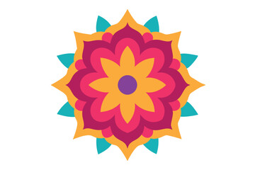 Colorful mandala in hand drawn style