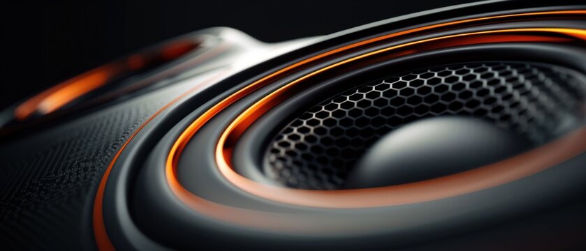 Close-Up of Car Speakers with Subwoofer Design. Generative ai.