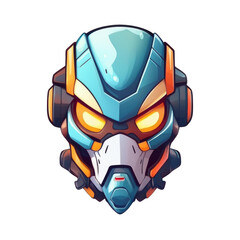 2D style game icon of an AI-powered robot character