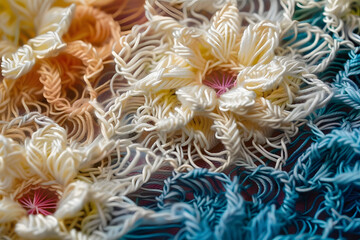 flower lace knitting wool texture and background