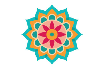 Colorful mandala in hand drawn style