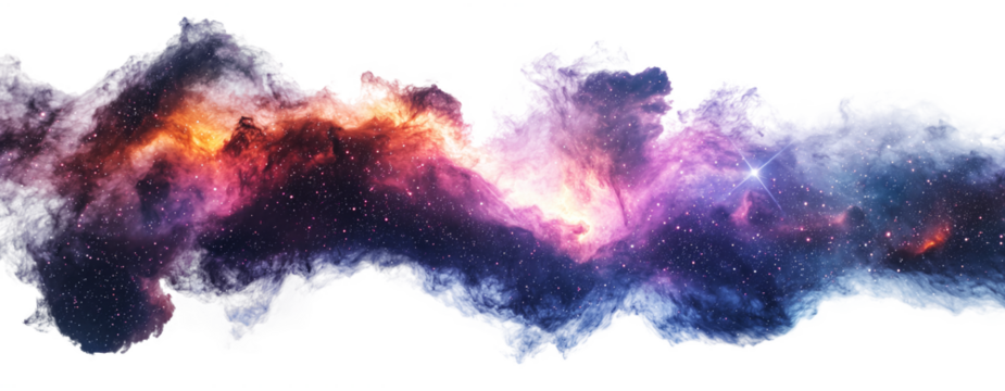 Nebula galaxy isolated on transparent background.