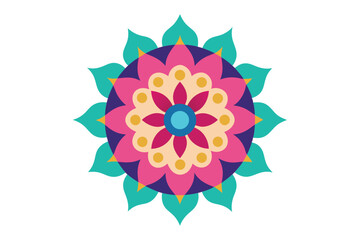 Colorful mandala in hand drawn style