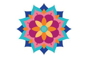 Colorful mandala in hand drawn style