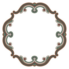 Vintage decorative frame. Medieval old Russian folk style. Isolated vector illustration.
