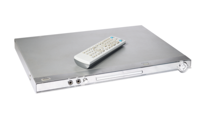 DVD VCD CD player isolated on white background.Stack