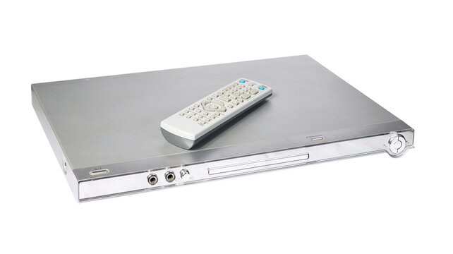 DVD VCD CD player isolated on white background.Stack