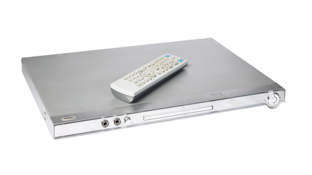 DVD VCD CD player isolated on white background.Stack