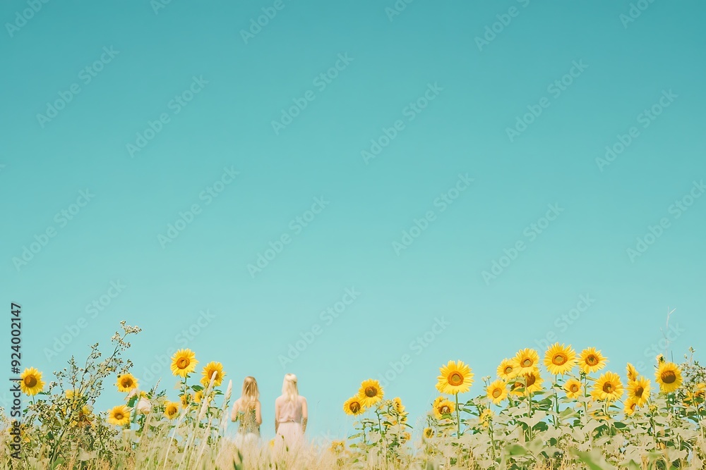 Wall mural meadow with daisies