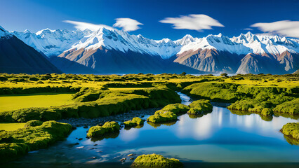 Obraz premium Majestic Peaks of New Zealand