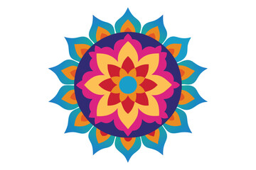 Colorful mandala in hand drawn style