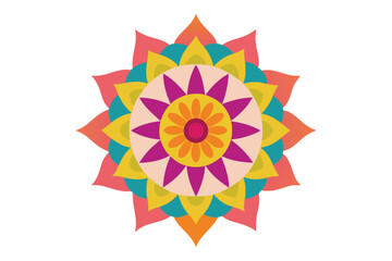 Colorful mandala in hand drawn style