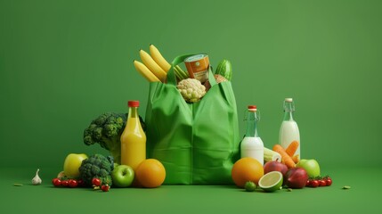Fototapeta premium The green grocery bag
