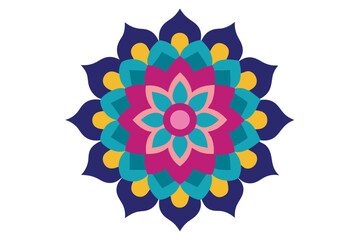 Colorful mandala in hand drawn style