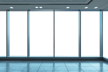 PNG office with window mockups, transparent design