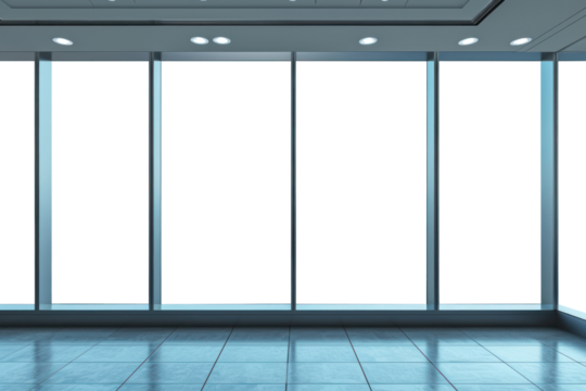 PNG office with window mockups, transparent design