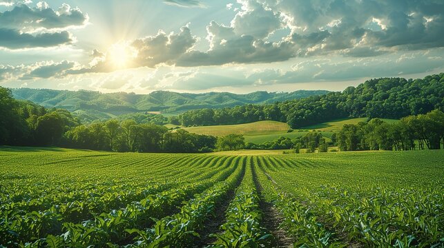 Visualize the consequences of global warming on agricultural productivity with a graphic showing crop failures and shifts in growing seasons due to increased temperatures and CO2. high resolution