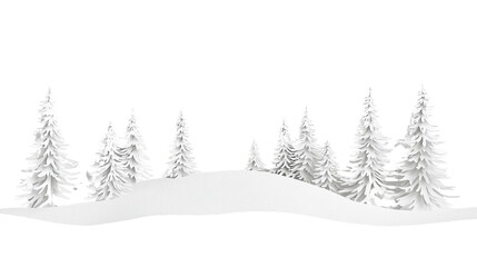 Winter landscape transparent background