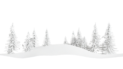 Winter landscape transparent background