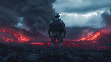 Naklejka premium person in the fire