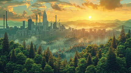 Fototapeta premium Create a detailed graphic explaining the role of carbon credits in achieving climate goals, featuring their impact on funding green projects and reducing global warming effects. high resolution