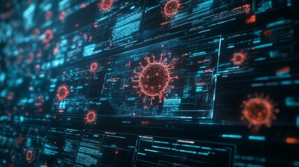 AI-Powered Epidemic Outbreak Prediction: A digital interface showing real-time predictions of epidemic outbreaks.