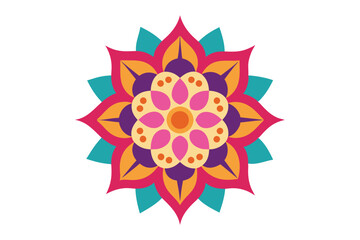 Colorful mandala in hand drawn style