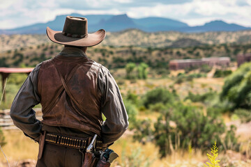 Cowboy Looking at the Horizon