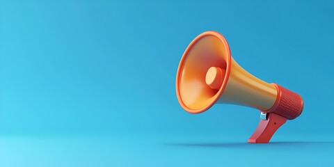 Vibrant Orange Siren on Blue Surface with Blurred Background