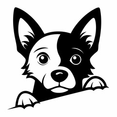 peeking-dog-clipart-silhouettes-vector