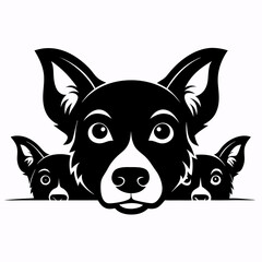 peeking-dog-clipart-silhouettes-vector