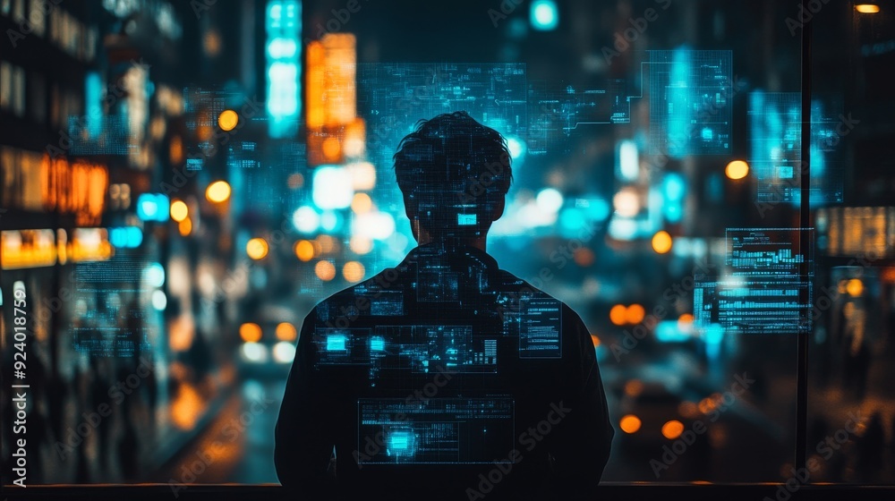 Wall mural ai-powered predictive policing interface: a digital tool using ai to predict and prevent crime.