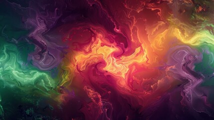 Fototapeta premium The background of a colorful, spinning whirlwind, consisting of bright shades of red, orange, yellow, green and.