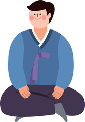 명절에 한복을 입은 남자