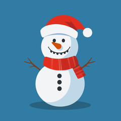 vector christmas snowman flat style . Generative AI