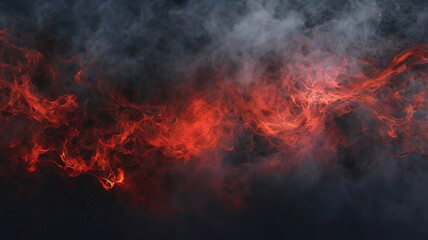 Fire background with space for design. Toned fiery red sky with flame effect.