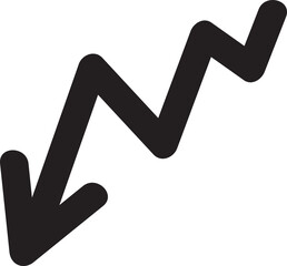 Zigzag Arrow Glyph Icon